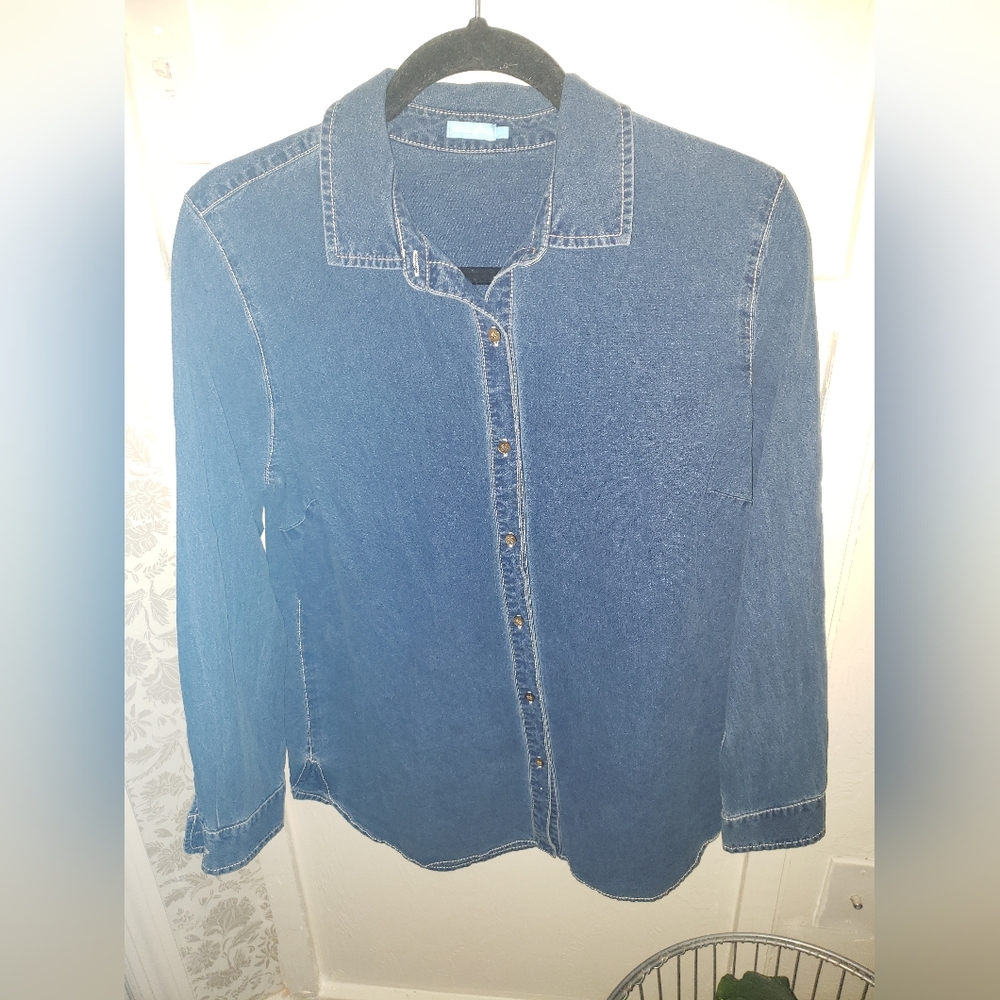 J McLaughlin Blue Denim Button-Up Shirt